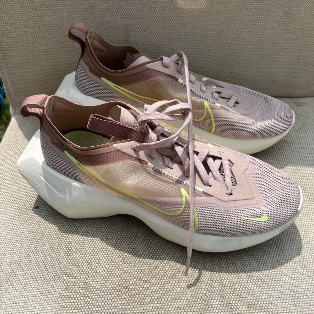 Nike Women's Mauve and Lime Sneakers